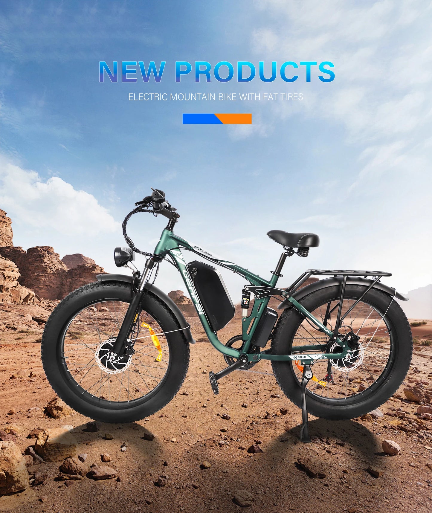 3000W High-Power Electric Mountain Bike BAOLUJIE DP-2603 - 48V 25AH Large Battery 26-Inch Wide Tires