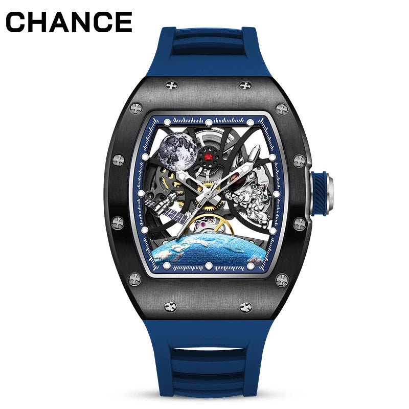 2025 High Quality Men's Automatic Watch with Stylish Sports Silicone Strap  Waterproof Mechanical Watches for Active Lifestyles