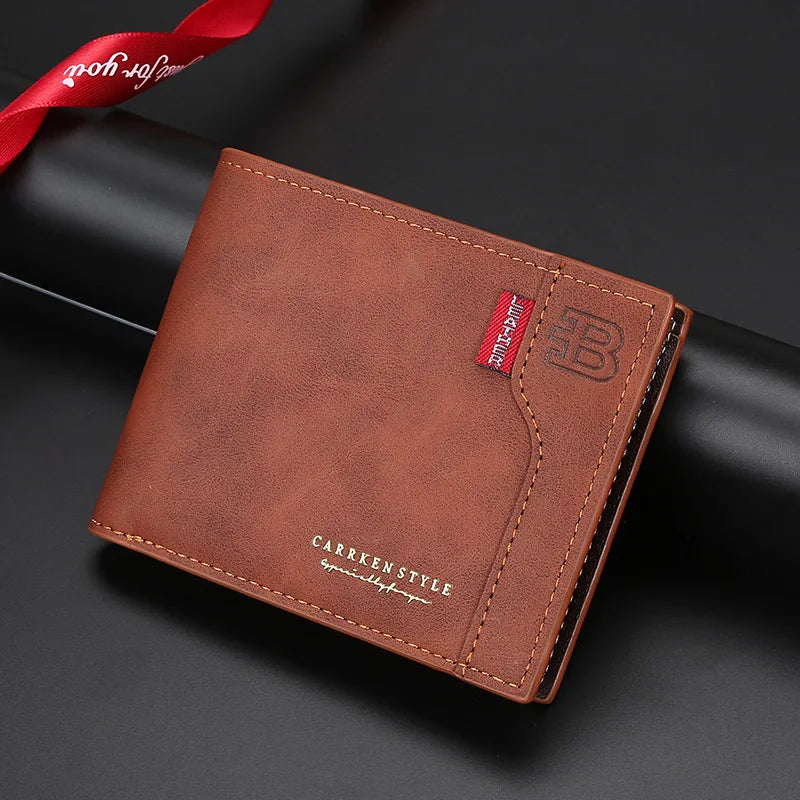 Men's Business Multi-function Short Wallet, Multi-card Wallet, Zipper Change Bag