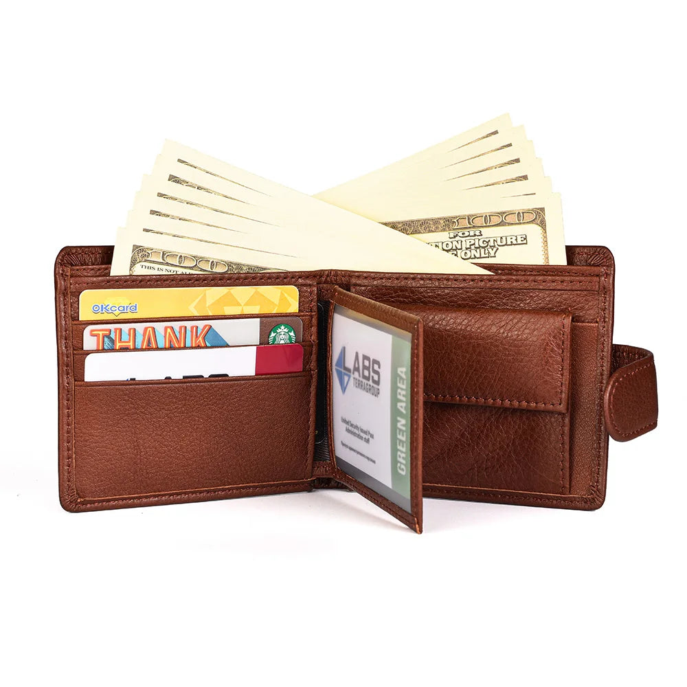 Genuine leather Men's Wallet Classic Style Short Multi-Card Wallet Coin Pocket Wallet High-End Minimalist wallet for Men