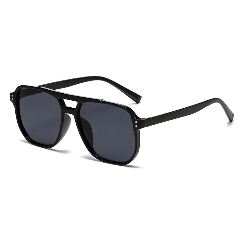 6pcs Combination Fashion Rivet Double Beam Men's Sunglasses Pilot Sun Glasses Cross-border Riding Driving