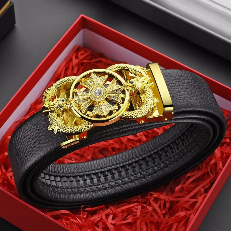 belt for men to give to dad, alloy automatic buckle belt,  business youth leather pants belt