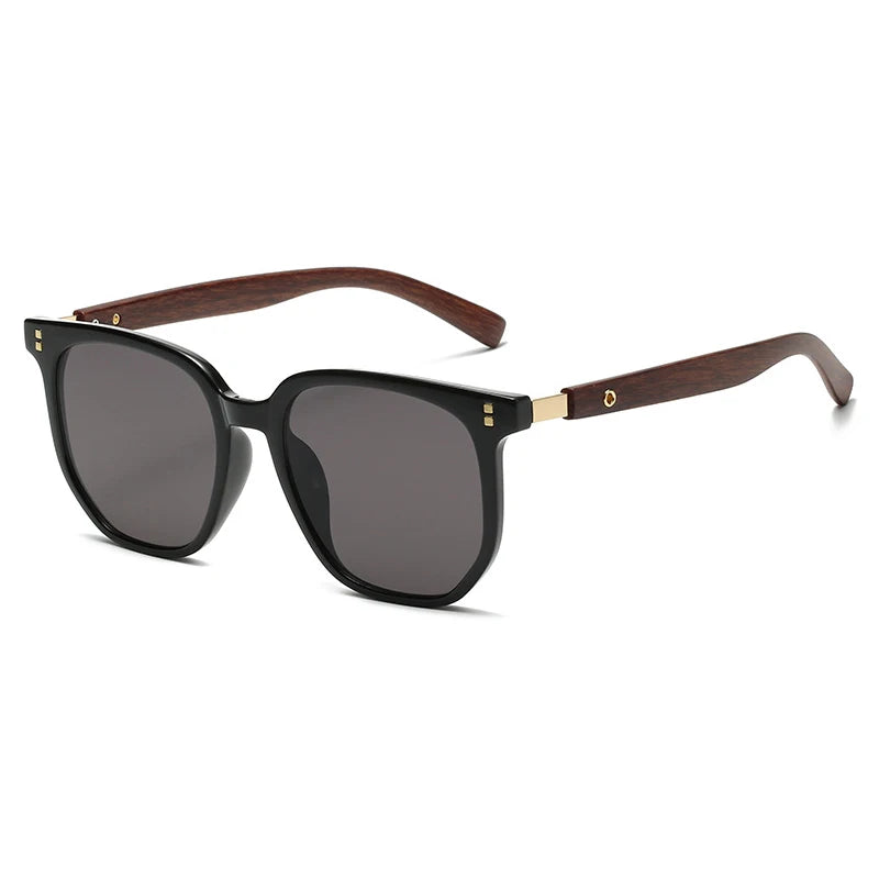 Classic Big Woodgrain Sunglasses Men women Retro Oversize Square Sun Glasses Male Female Fashion Summer Vacation Driving Shades