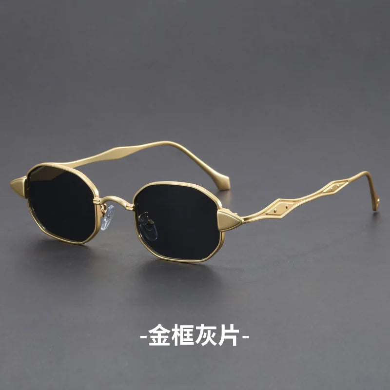 Narrow Sunglasses for Men Fashion Rectangle for Women Metal Decorative Glasses Trendy Luxury Brand Classic Sun Glasses New 2025