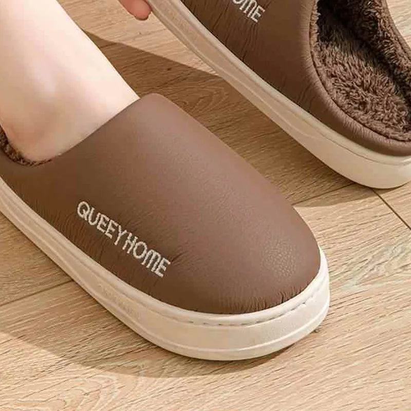 2025 New Winter Slippers for Men & Women: Plush Warm Fleece Lining, Anti-Slip Thick Sole, Indoor Home Comfort