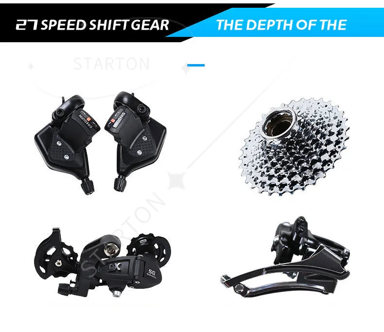 21/24/27-speed Shock Absorption Racing Bike Carbon Steel Frame Mountainbike 26 Inch Bicycle for Adults