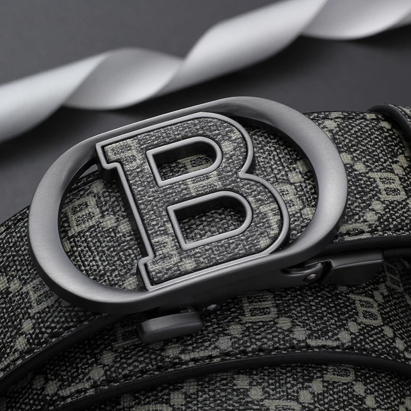 "B" Letter Genuine leather Belt for men Luxury brand Automatic Jeans Trouser belt golf man belt Work social designer waist belts