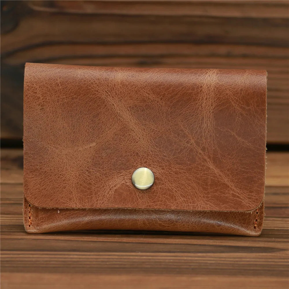 Genuine Leather Wallet for Men Male Vintage 100% Real Cowhide Short Small Mini Slim Men's Purse Credit Card Holder Case 2023 New