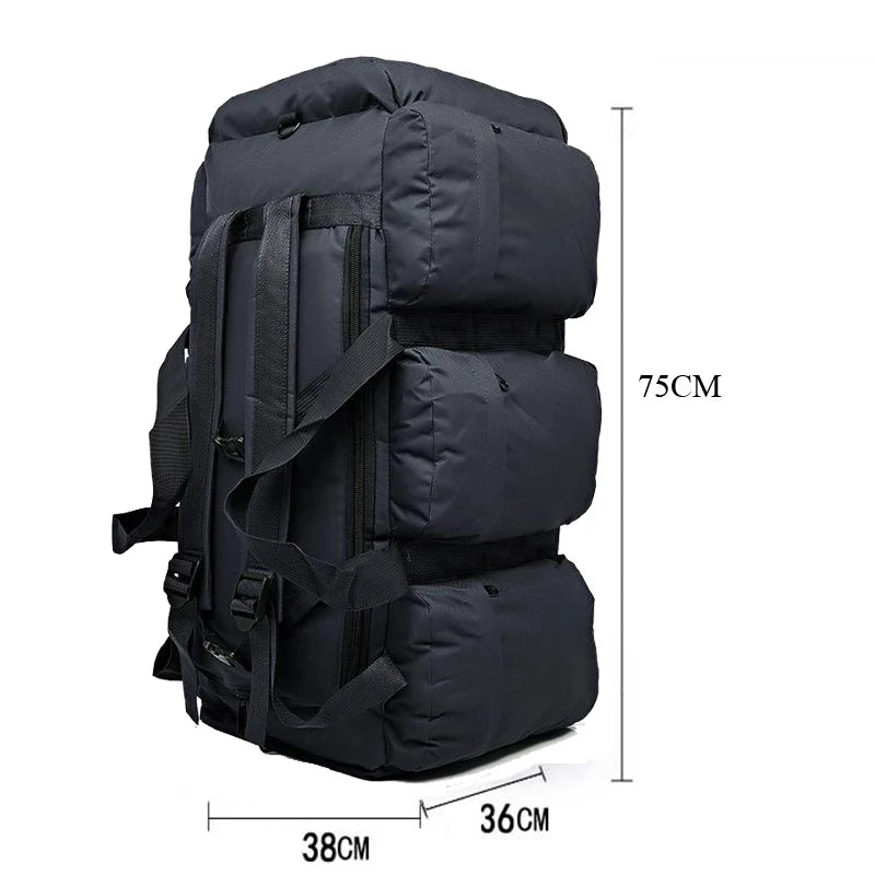 100L Camping Bag Travel Backpack Large Luggage for Men Outdoor Shoulder Hiking Trekking Tourist Tactical Carry-on Duffel Weekend