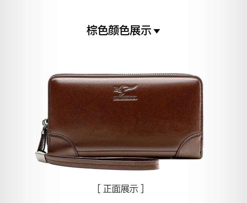 High Quality Pu Leather Wallet Men's Long Zipper Wallet for Men RFID Blocking Business Clutch Bag Credit Card Holder Man Purse