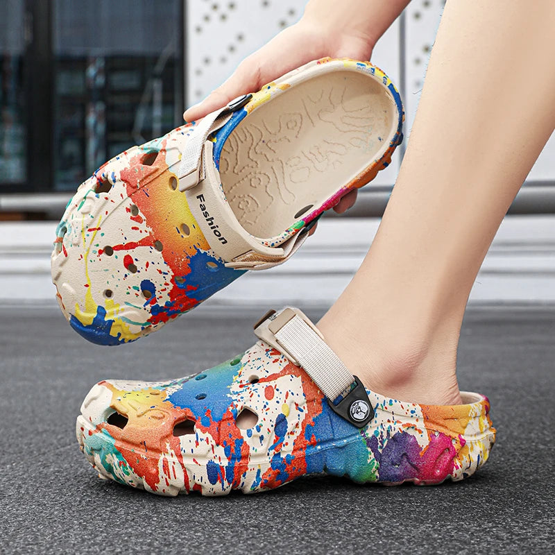 New men's slippers sandals men's garden shoes flat shoes camouflage sandals men's sports shoes outdoor activity floor home shoes