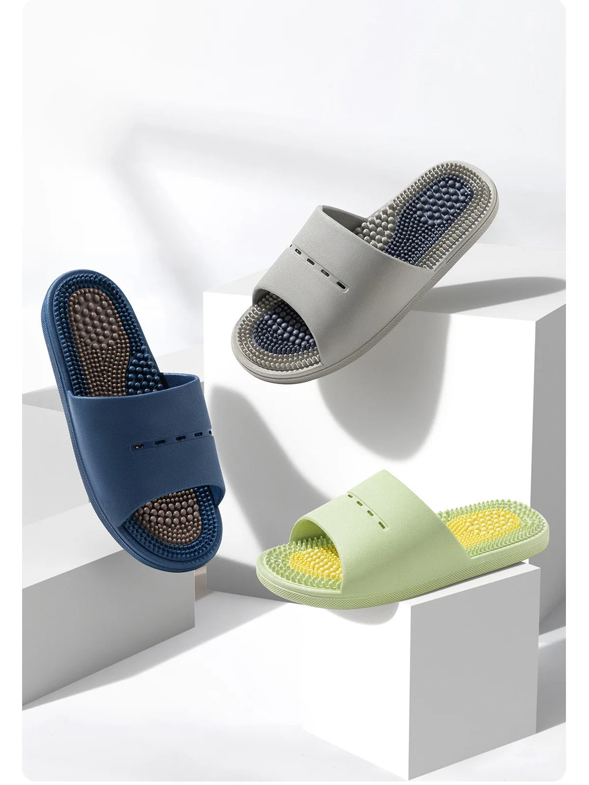 Home Slippers Men Women Massage Slides Summer Beach Sandals Casual Flip Flops Indoor Outdoor Shoes Bedroom Bathroom Flats