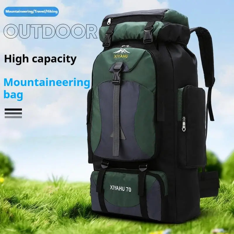 70L Travel Backpack Camping Men Large Hiking Bag Nylon Camping Large Capacity Travel Outdoor Sports Shoulder Bags Luggage