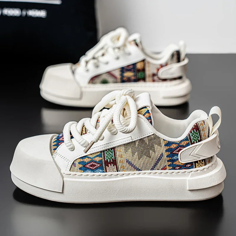 Trendy Street Style Lace Up Sneakers for Men Outdoor Activities Shoes Обувь Skate Shoes for Men Comfy Non Slip Casual Sneakers