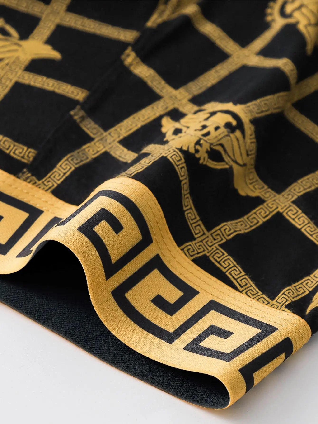 4 pieces of men's underwear, boxer shorts men's underwear, black and gold boxer underwear breathable men's plus size universal