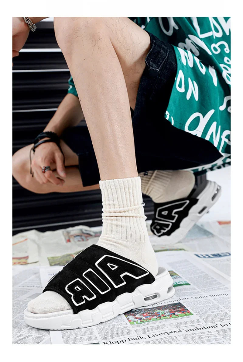 Men's Slippers Air Cushion Design Sandals Summer New PVC Soft Non-slip Men's Sports Slippers for Men Flip Flops Sandalias Hombre