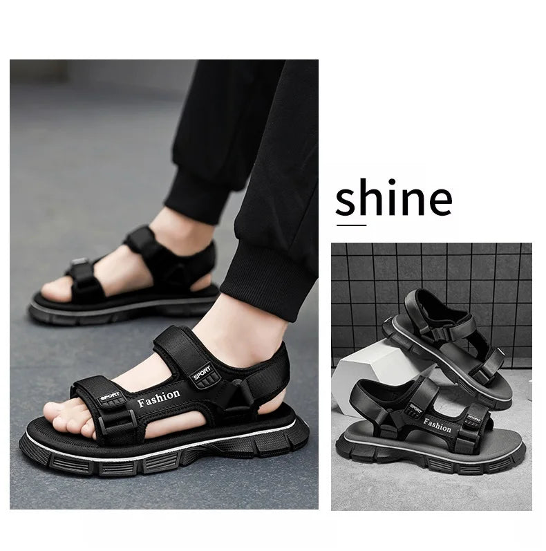 Sandals for Men 2025 New Summer Outer Wear Non-Slip Wear-Resistant Beach Shoes Men's Outdoor Leisure Sports Roman Shoes