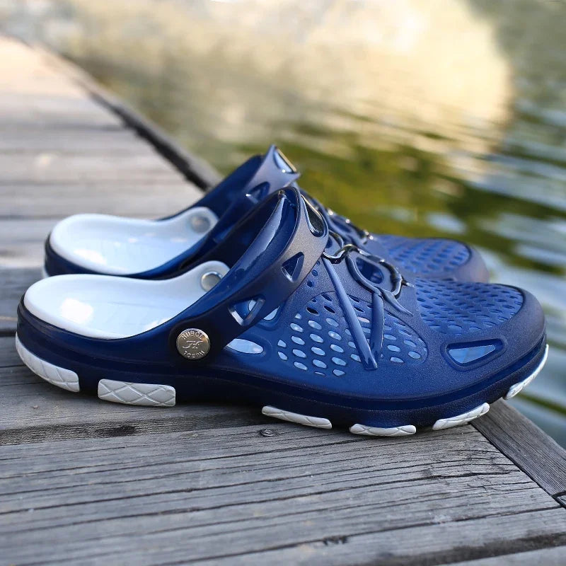 Fashion Men Slippers Casual Sandals Anti Slip Wear-Resistant Breathable Cushioning Color Blocking Design Versatile Sport Shoes