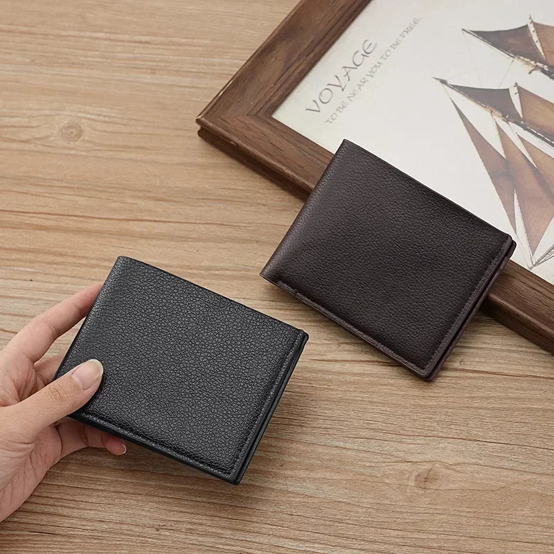 New Men's Wallet PU Leather Men Wallets Business Wallets for Man Short Black Walet Portefeuille Homme