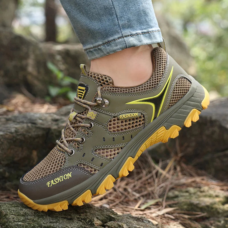2025 Hiking Shoes for Men Non-slip Trekking Sneaker Spring Summer Breathable Rock Climbing Shoes Men Sport Outdoor Sneakers Man