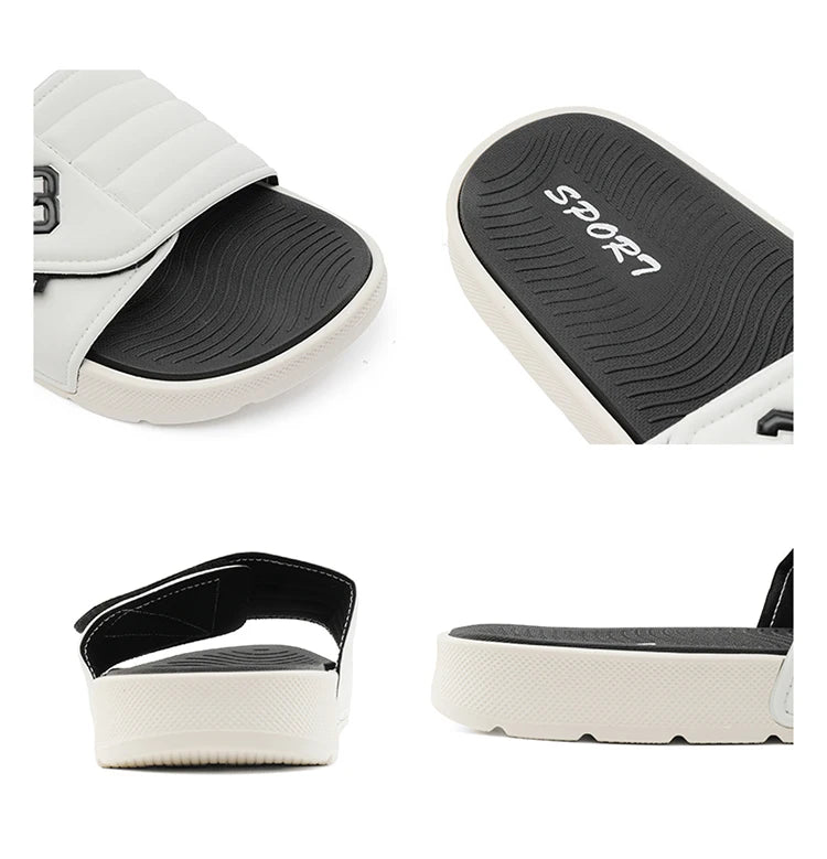 Men's fashion slippers comfortable flat home bathroom slippers soft-soled outdoor beach shoes plus size slippers men 39-47