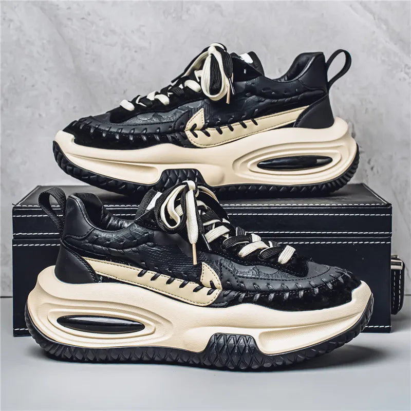 Trendy Men Sneakers Luxury Chunky Casual Sneakers For Man Height Increasing Dad Shoes Breathable Sports Shoes Male Sneakers