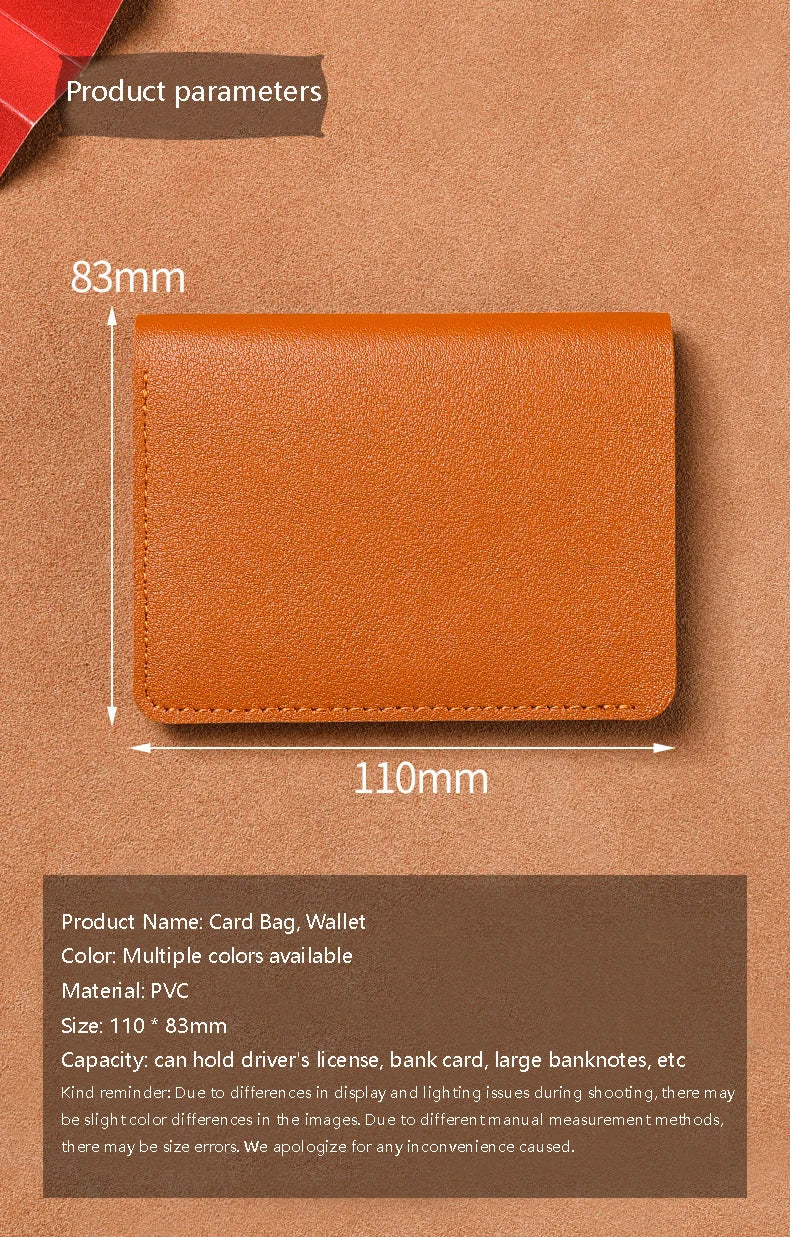 Classic Designer PU Leather Small Wallet for Men Short Simple Women's Purse Fashion Ultra Thin Credit Card Bag Coin Purse