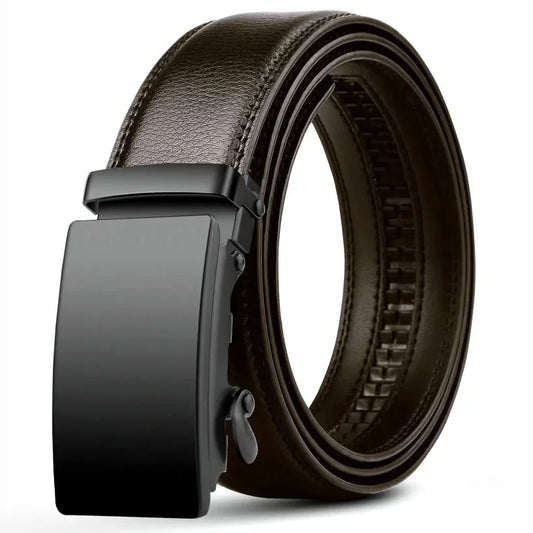 Automatic Buckle Belt for Men Famous Brand Business Belt Men PU Leather Waist Straps Black Male Jeans Belts for Men