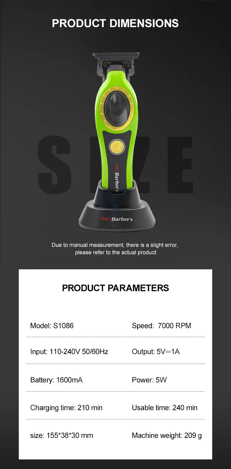 Multifunctional Hair Clippers Rechargeable Electric Hair Clippers Men's Shaver Hair Trimmer electric hair clipper has high power