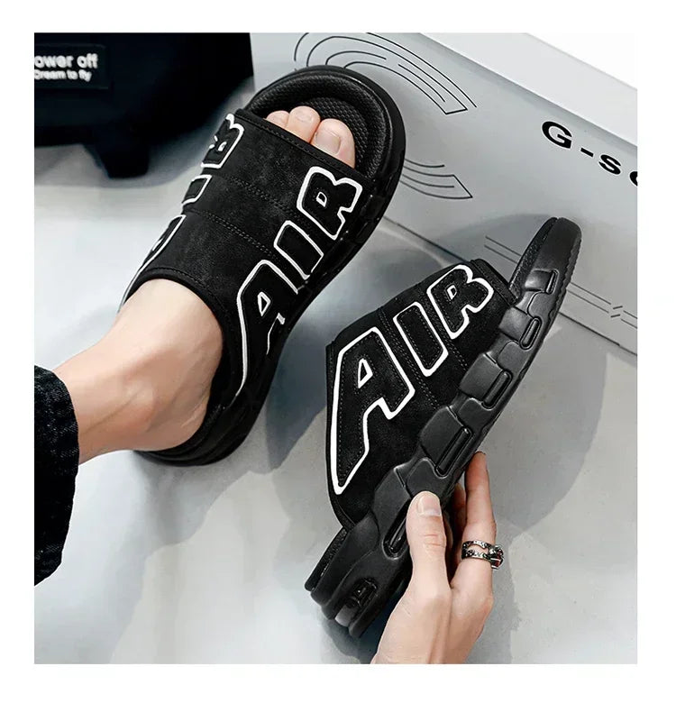 Men's Slippers 2025 Summer New Casual Slippers Fashion Air Cushion Sports Slippers for Men Non Slip Beach Shoes Designer Slides