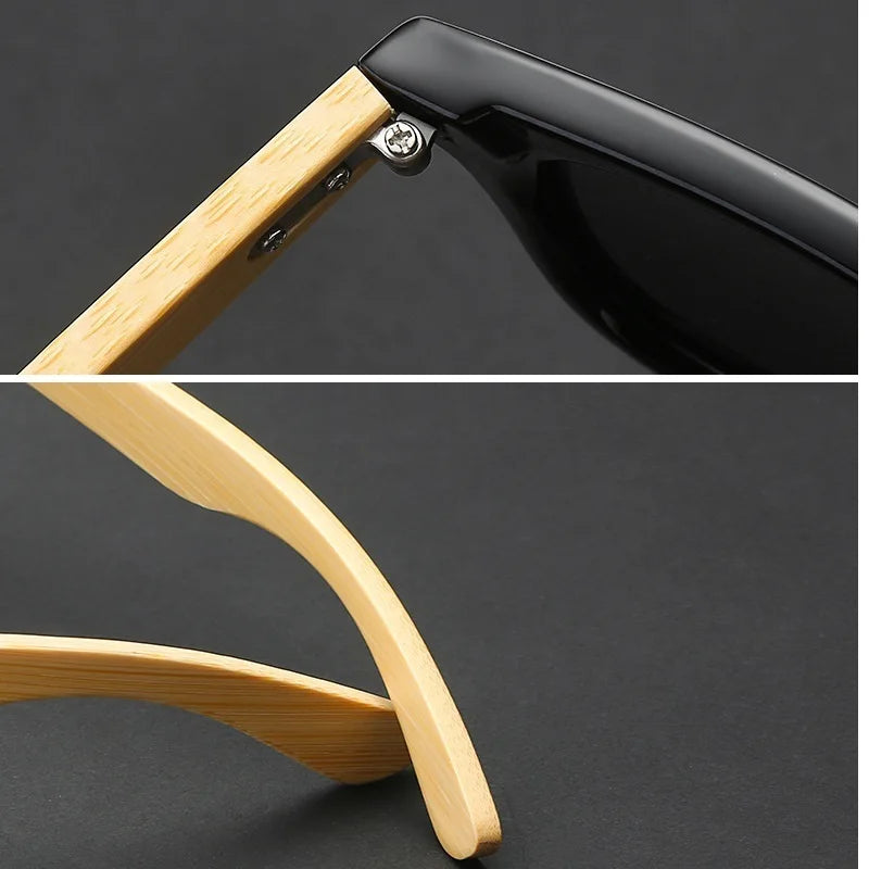 Classic Wood Bamboo Sunglasses Men Women Polarized UV400 Vintage Driving Sun Glasses Black Fishing Eyewear UV400 Eyeglasses