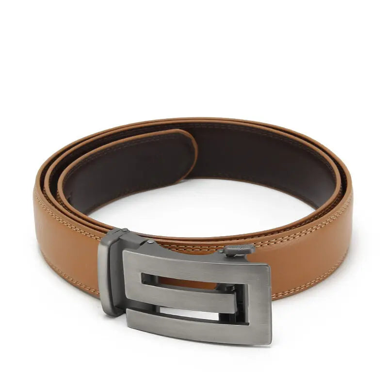 Belts Men Automatic Buckle Design Genuine Leather Belt For Men Luxury Leather Men's High Quality Male belt  110-130cm