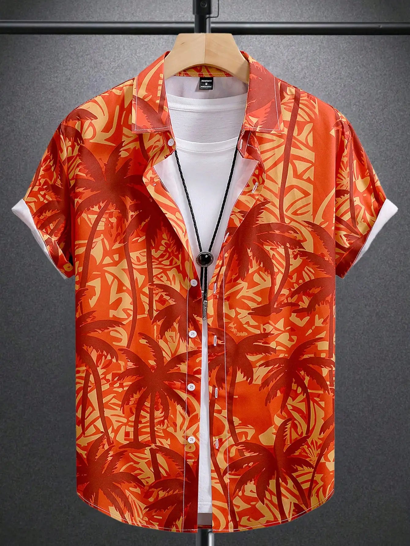 Hawaiian Shirt For Men Vacation Daily Slim Fit Tops Gym Elegant Flower Pattern Leaves Social Casual Fashion Camisa Y2k Clothing