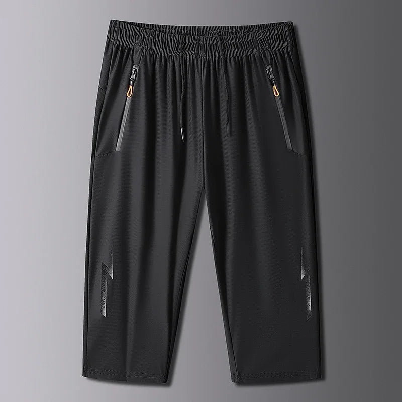 Men's Shorts Summer Thin Soft Cropped Pants Sports Casual Straight Shorts Oversize Sweatpants Quick Drying Jogger