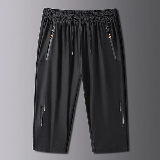 Men's Shorts Summer Thin Soft Cropped Pants Sports Casual Straight Shorts Oversize Sweatpants Quick Drying Jogger