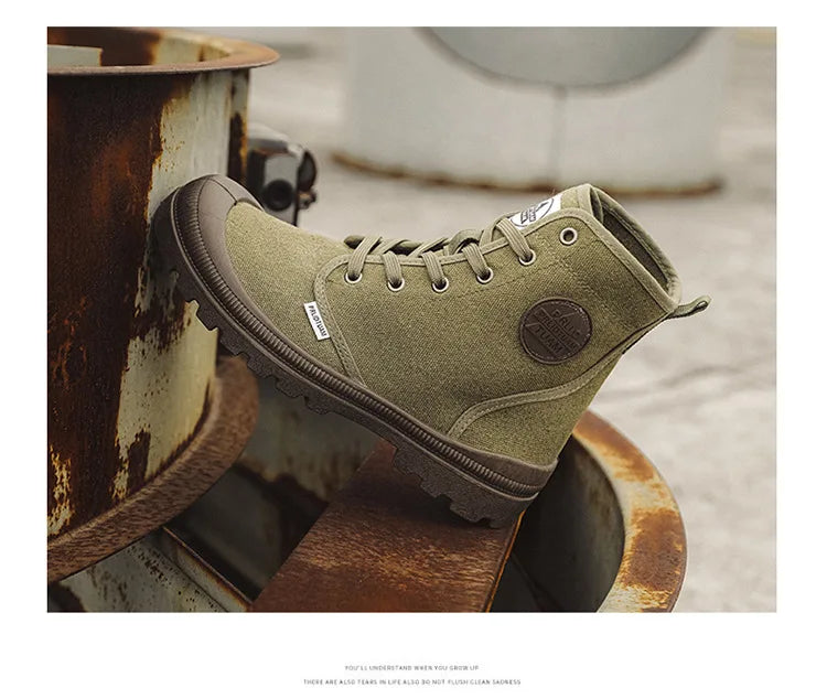 New Fashion High-top Mens Boots Outdoor Comfortable Mens Casual Boots Jungle Mountaineering Men Shoes Wide Bottom Platform Boots