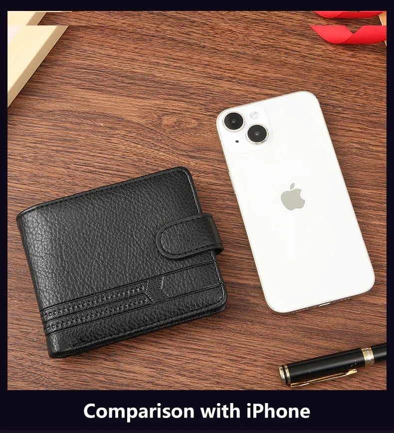 Men's wallet PU leather short zipper buckle wallet new wallet change bag