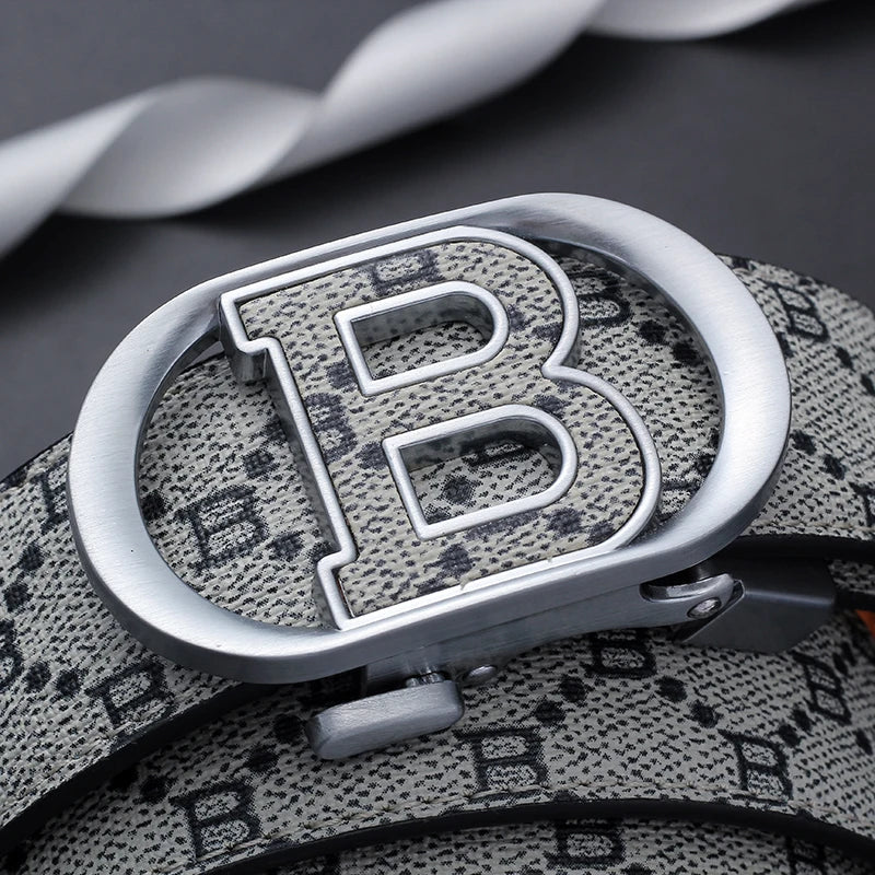 "B" Letter Genuine leather Belt for men Luxury brand Automatic Jeans Trouser belt golf man belt Work social designer waist belts
