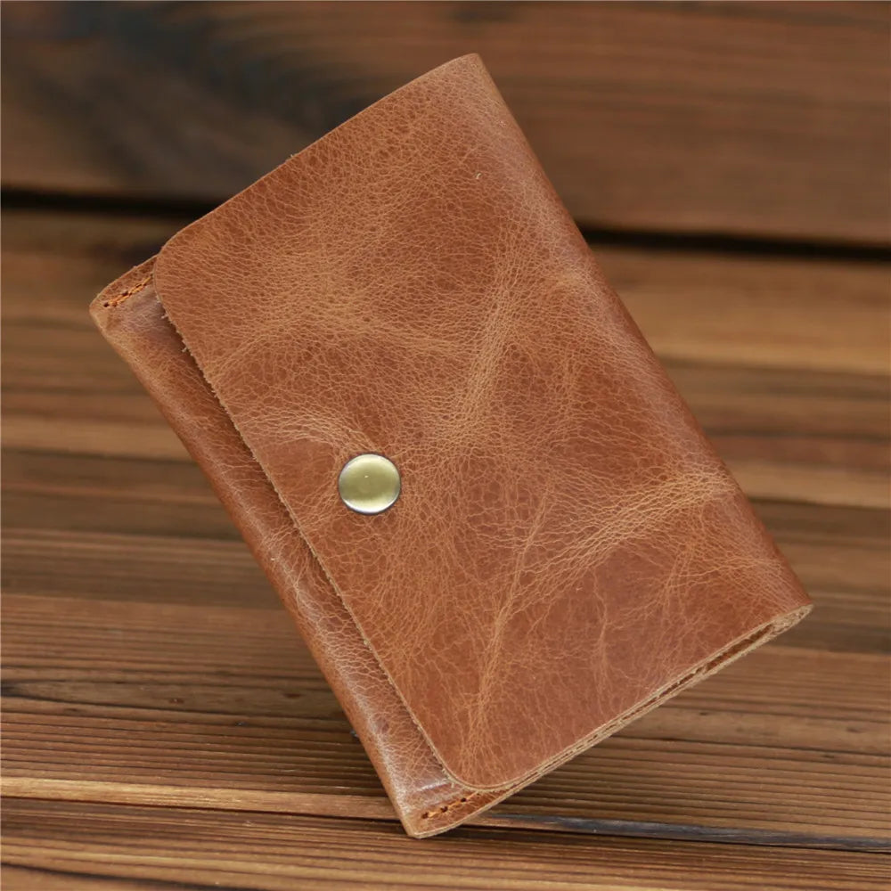 Genuine Leather Wallet for Men Male Vintage 100% Real Cowhide Short Small Mini Slim Men's Purse Credit Card Holder Case 2023 New
