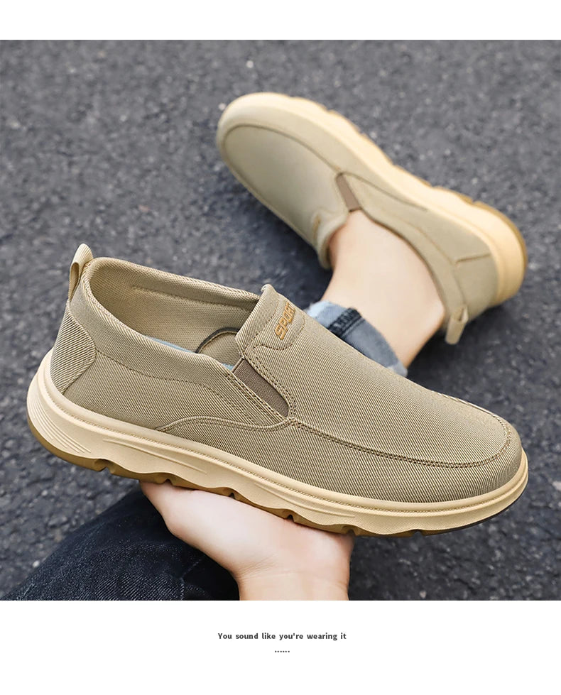 Men's walking sneakers 2025 Spring casual canvas shoes, low-top comfortable and breathable vulcanized shoes