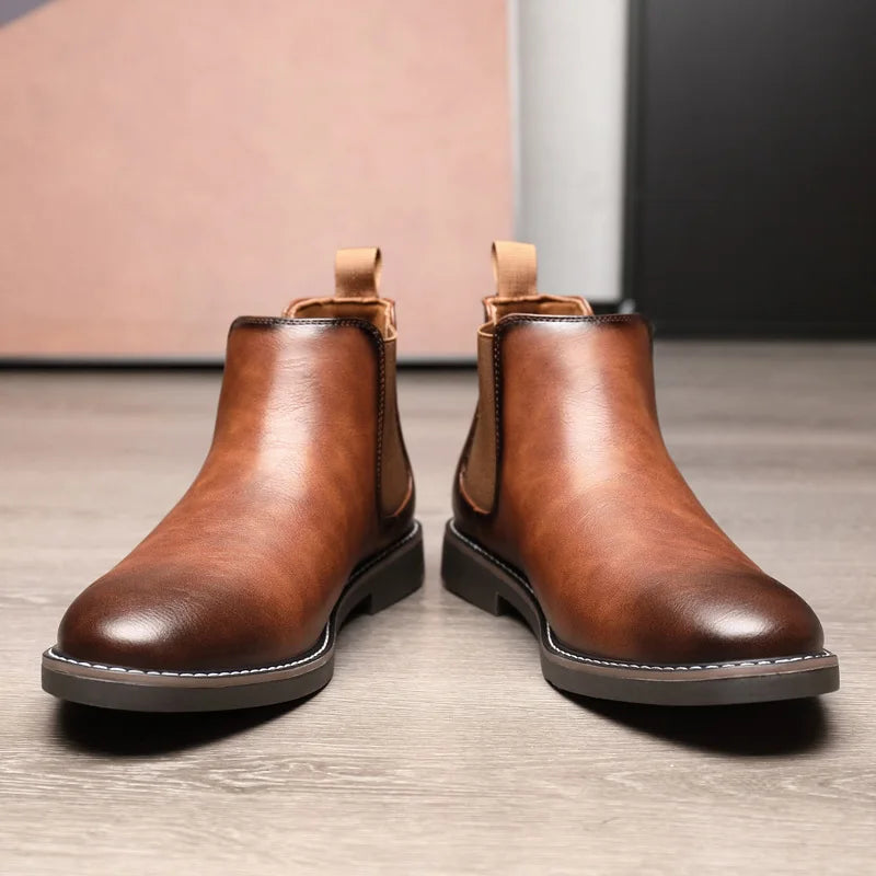 40~46 Men Chelsea Boots Brand Retro Comfortable 2024 Fashion Men Boots