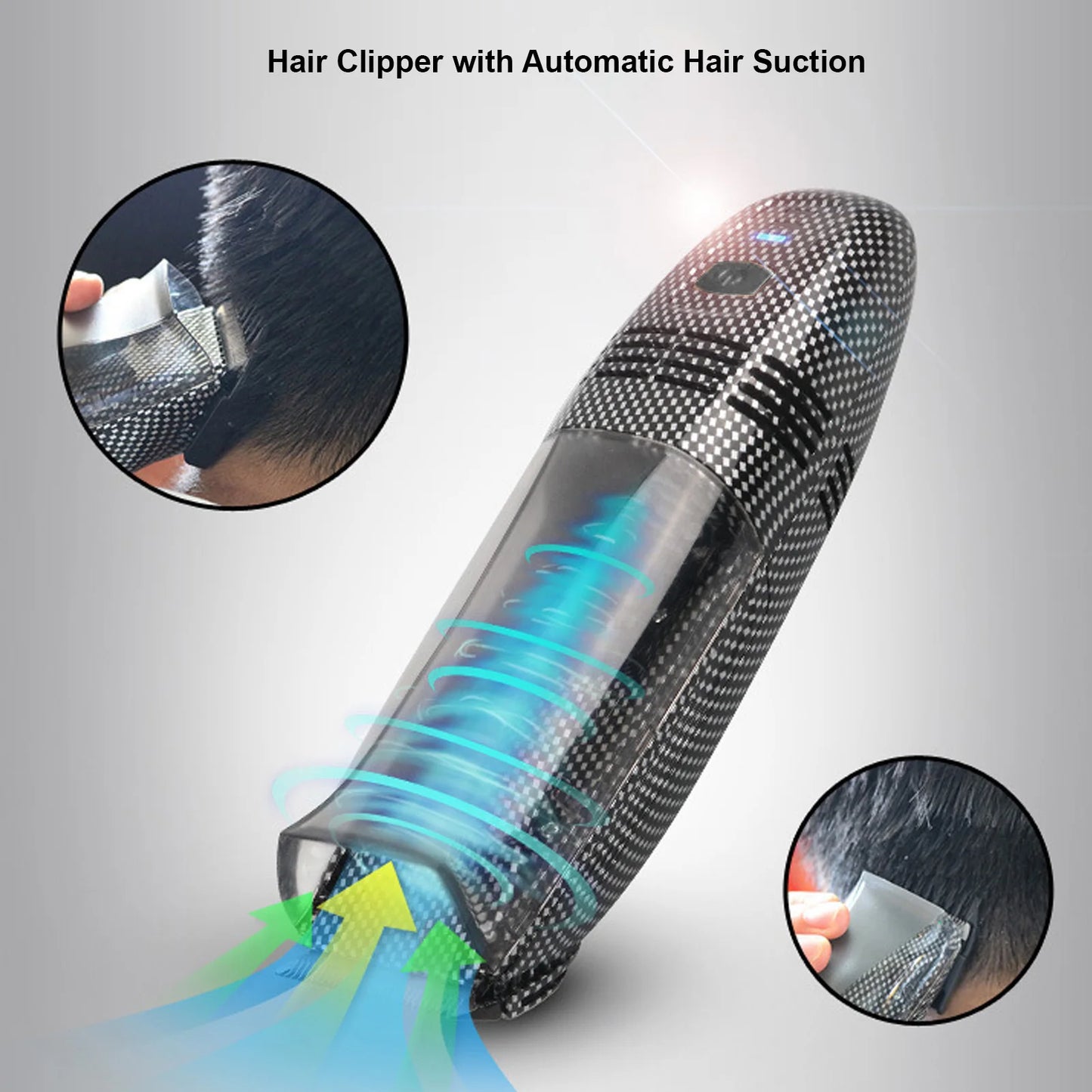 Men Hair Groomer Hair Trimmer USB Charging  Automatic Hair Suction Electric Hair Clipper with 4 Combs for Men Home