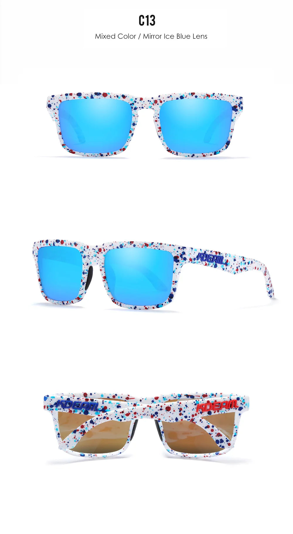 KDEAM Fishing Men's Sunglasses Polarized Classic Square Shades Unisex Size With Packaging