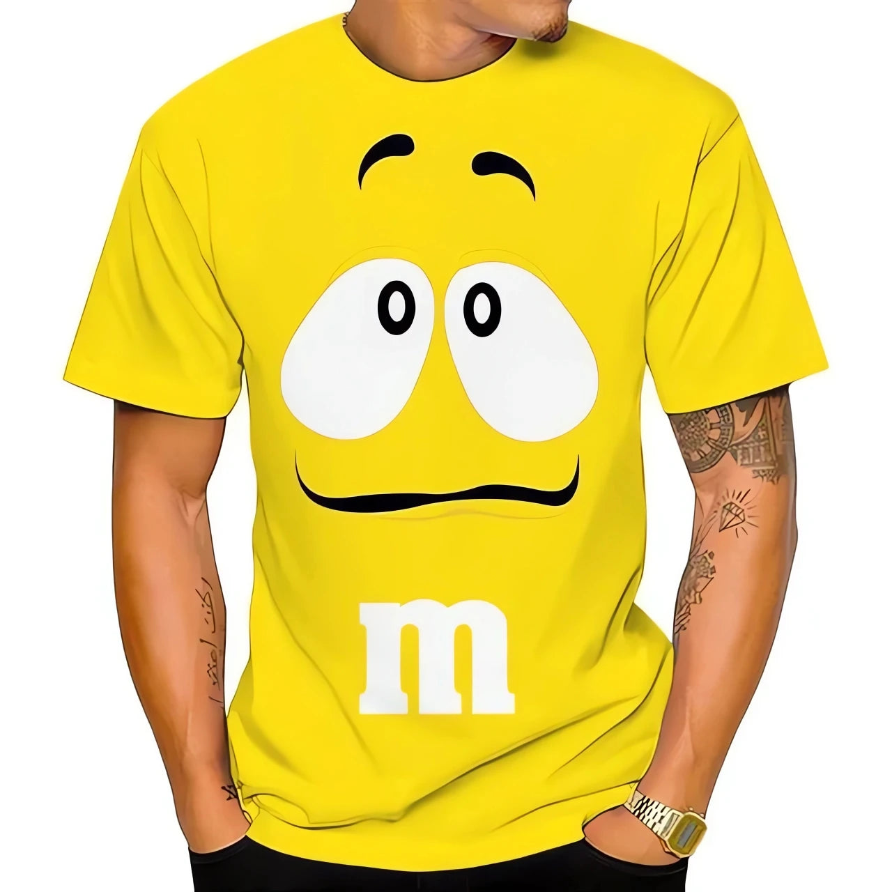 Summer innovative M&M chocolate bean children's 3D printed men's T-shirt,fun,casual,fashionable,100-6XL