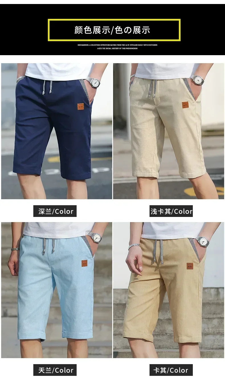 Sport Shorts Man Summer Men's Casual Cotton Linen Shorts Beach Short Pants Male Bermudas Trend Breeches Casual Classic Brand