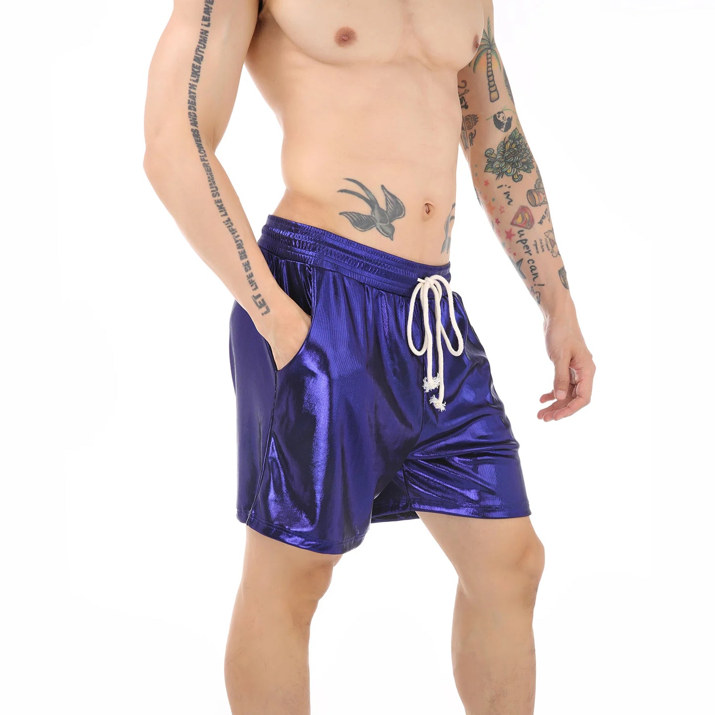 Casual Shorts Men's Running Sports Shorts Man Shiny Gym Fitness Basketbal Sportswear Ultra-thin Short Pants Jogging Sweatpants