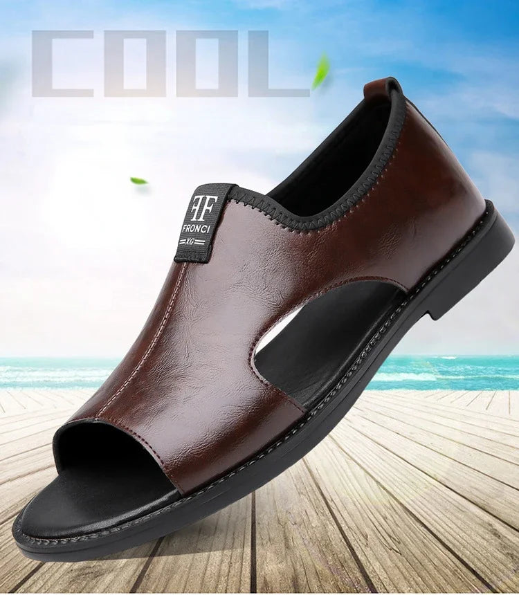 Brand Men's Sandals New Casual Shoes High Quality Soft Sole Men Slippers Outdoor Comfor Beach Shoes Leather Flat Sandals for Men