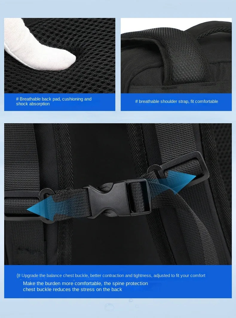 Men's Travel Backpack, Outdoor Luggage Backpack, Business Weekend Bag, Expandable, Large Capacity Travel Backpack, Commuting, Short-Distance Business Trip Luggage Bag, Perfectly Matches Backpack Accessories, Luggage Strap Des