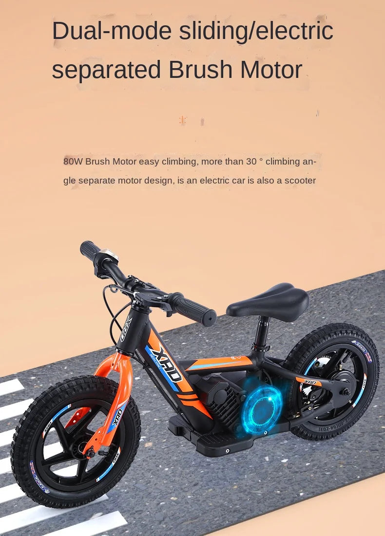 12-inch Children's Electric Bicycle Outdoor Off-road Portable Shock-absorbing Scooter