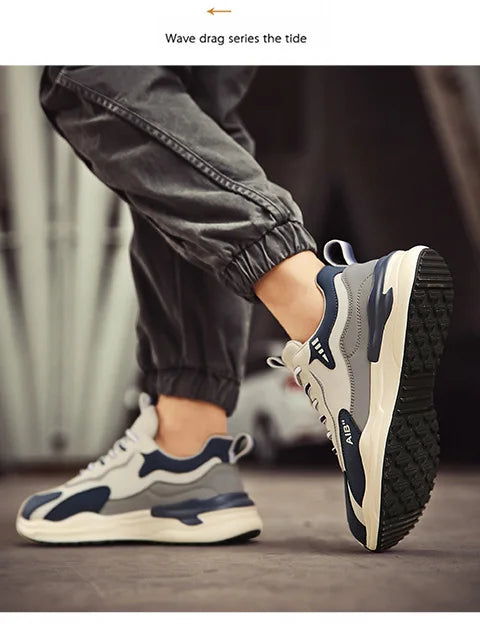 Sneakers Male Autumn Man Shoes Leather Surface Sport Shoes Men Men's Versatile Sports Casual Winter Running Shoe Increase Height